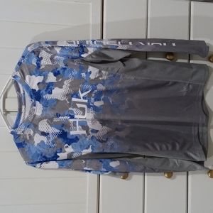 Huk mens fishing shirt.  Size small.  Grey/blue.  New.  Never worn.